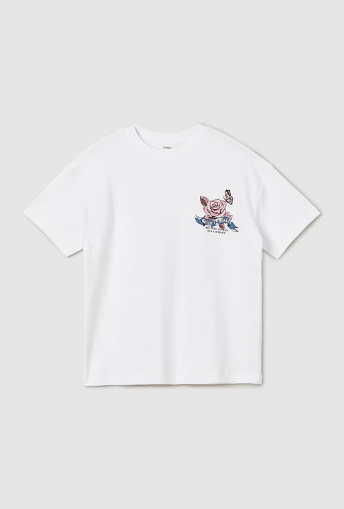 Girls Printed Oversized T-shirt