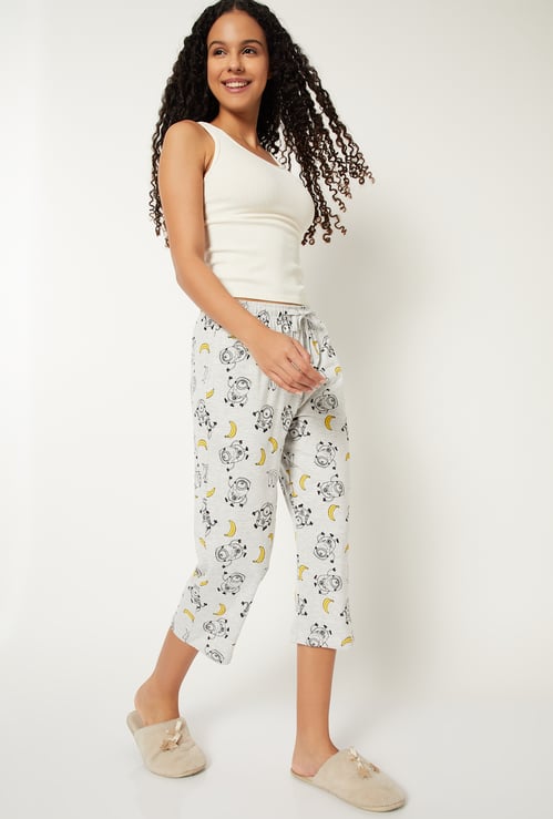 Women Minions Print Capris