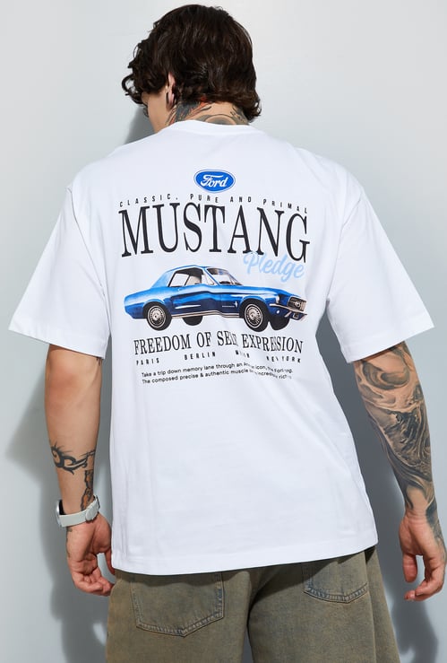 URB_N Men Ford Back Print Oversized T-shirt