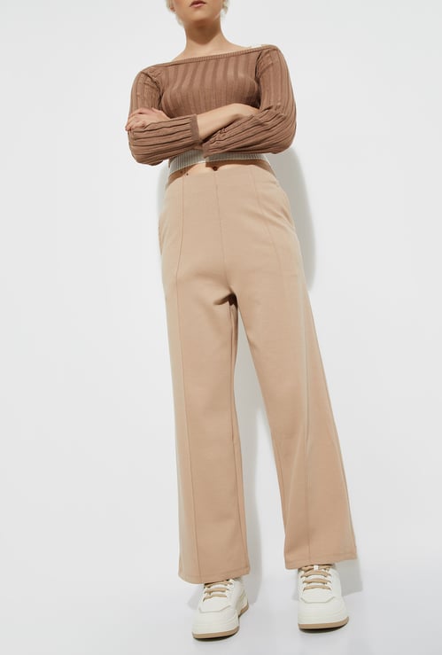 ALAYA F x URB_N Textured Wide Leg Trousers