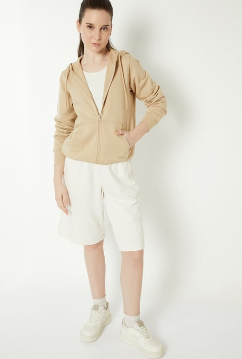 Women Solid Hooded Jacket