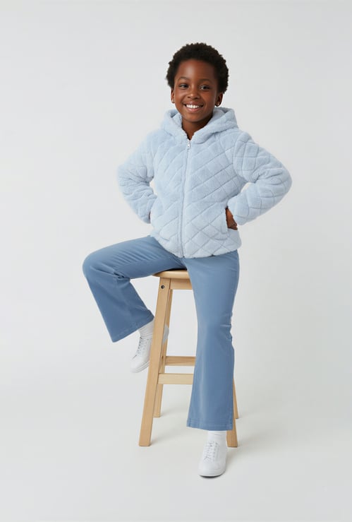 Girls Faux Fur Hooded Jacket