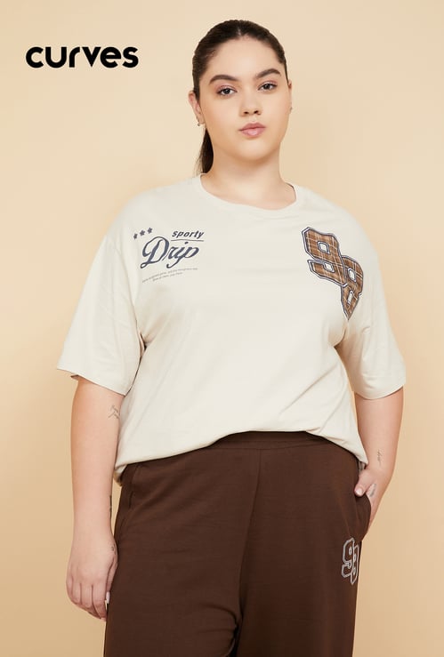 Women Printed Oversized Fit Sports T-shirt