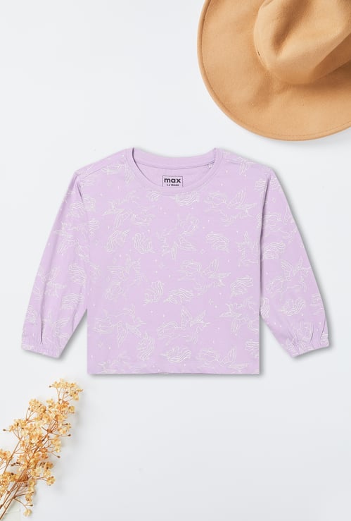 Girls Unicorn Print T-shirt
