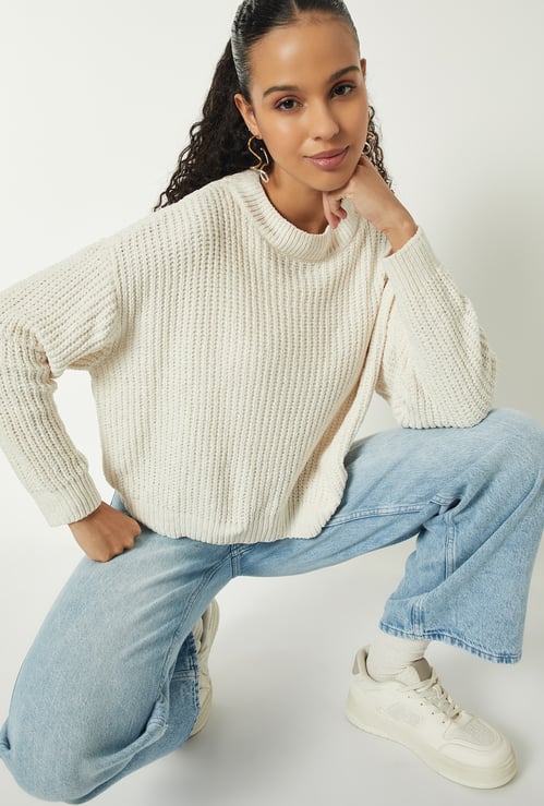 Women Knit Boxy Fit Sweater