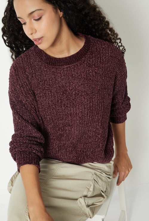 Women Knit Boxy Fit Sweater