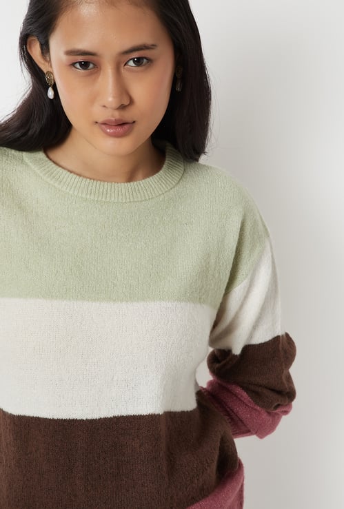 Women Colourblock Sweater