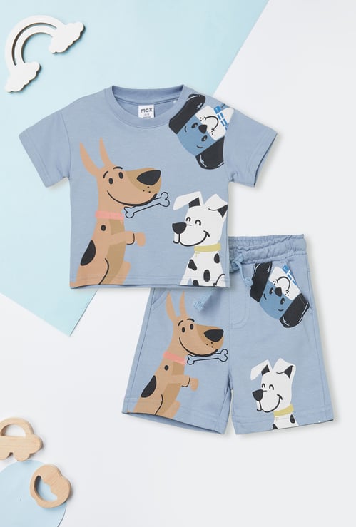 Boys Printed Shorts Set