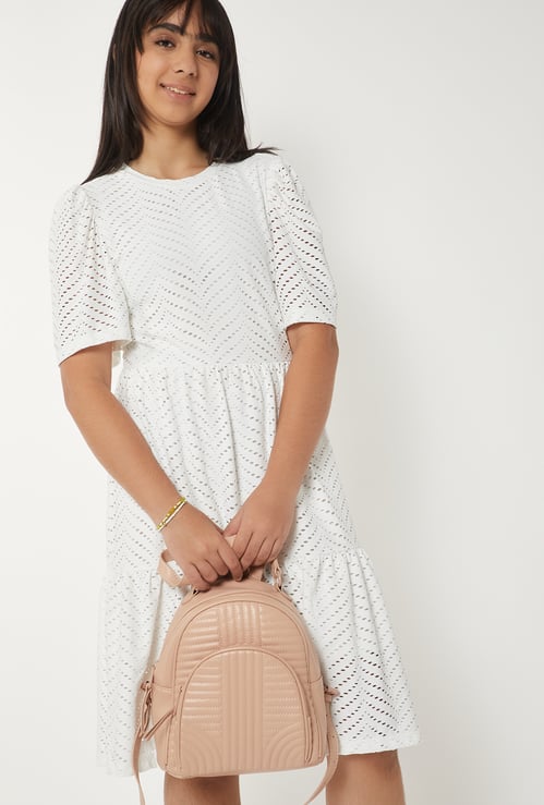 Girls Schiffli Tiered Dress