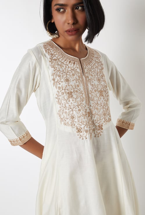 Women Embroidered A-line Kurta