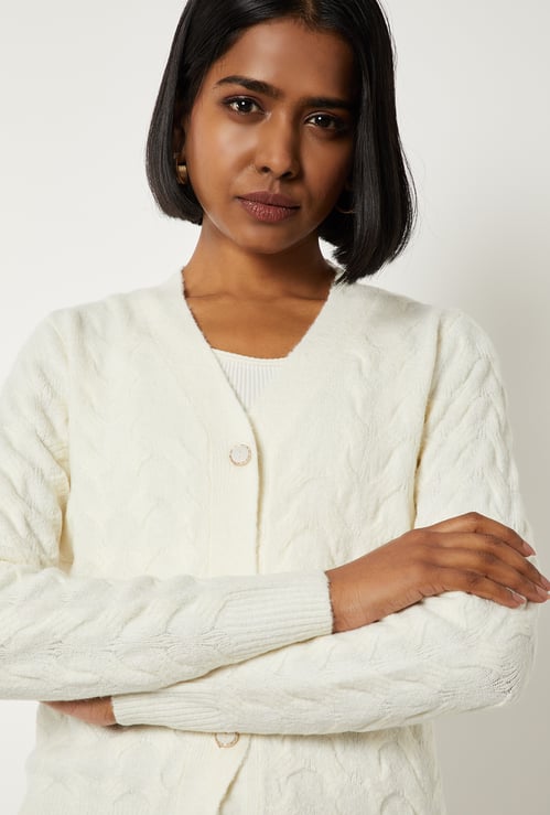 Women Cable Knit Cardigan