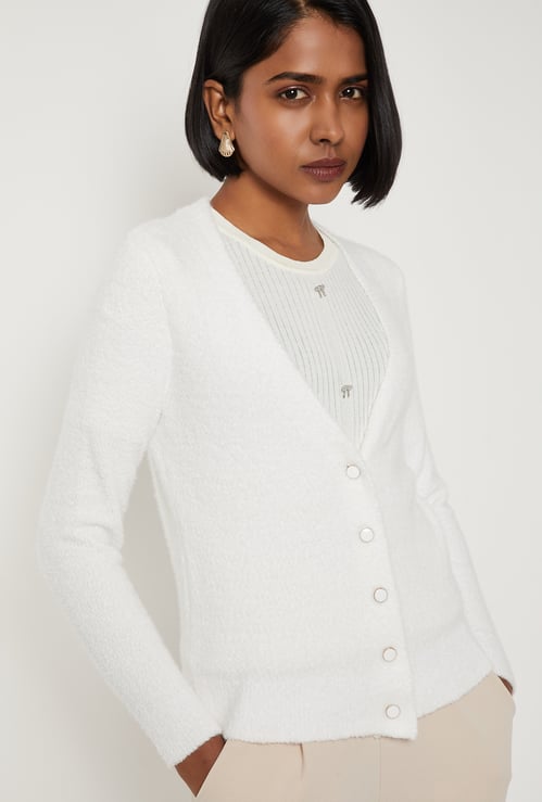 Women Chenille Knit Cardigan