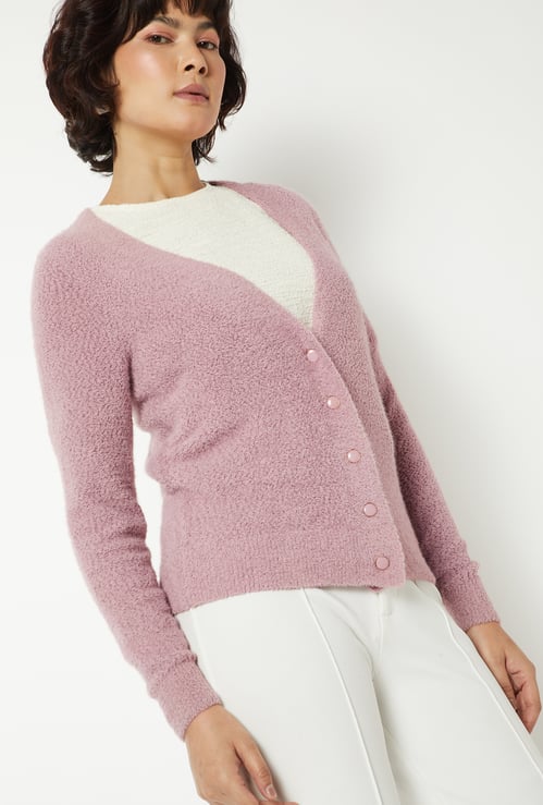 Women Chenille Knit Cardigan