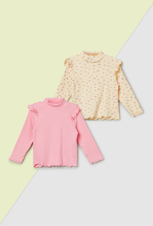 Girls Knit Ruffle Top - Pack of 2