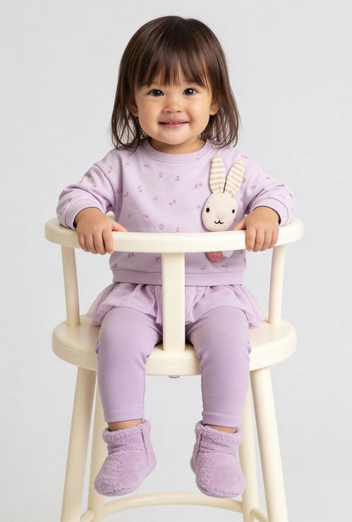 Girls Printed Bunny Leggings Set
