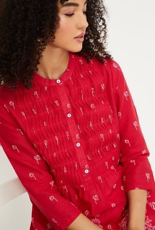 Women Floral Print Tunic