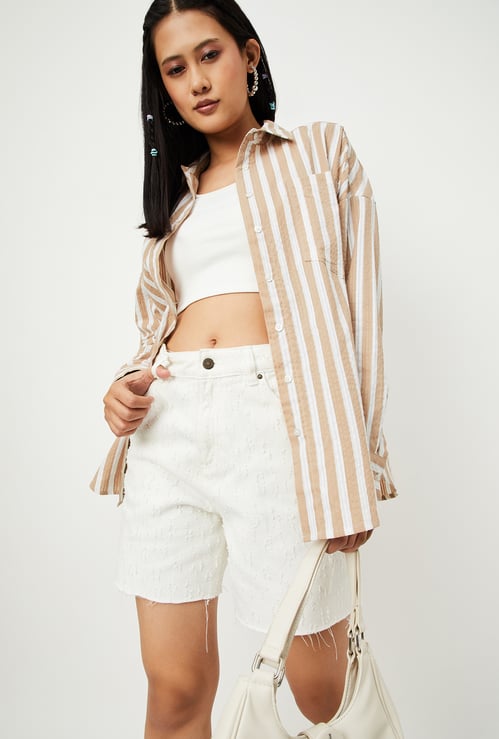 Women Striped Oversized Shirt