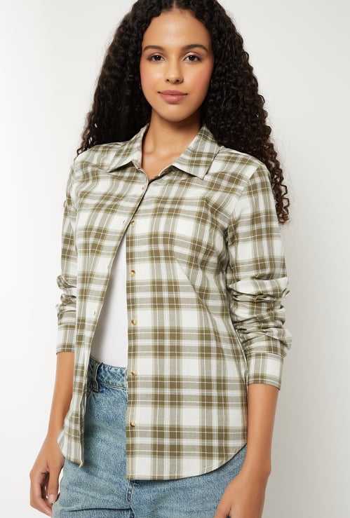 Women Checked Slim Fit Shirt
