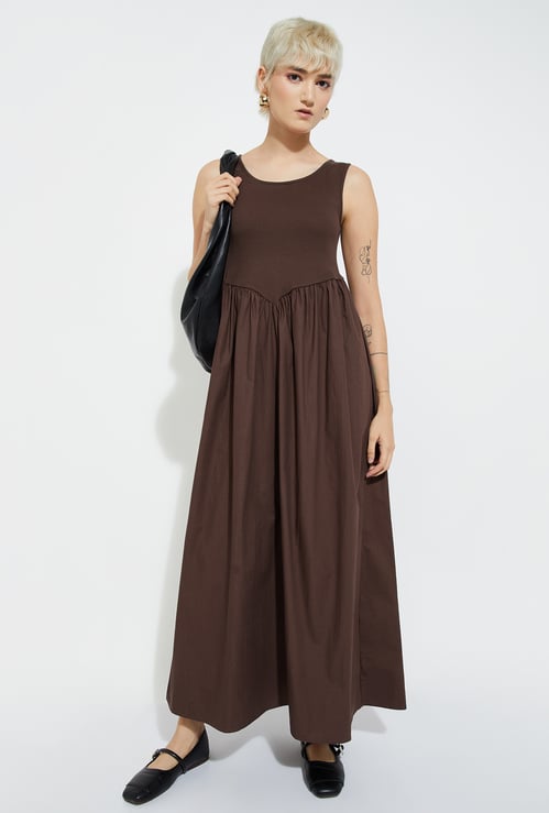 ALAYA F x URB_N Women Ribbed Maxi A-line Dress