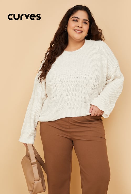 Women Knit Boxy Fit Sweater