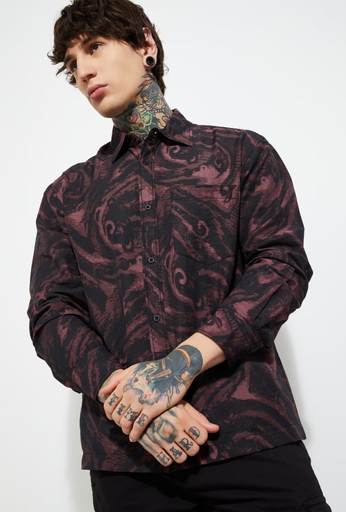 URB_N Men Printed Oversized Shirt