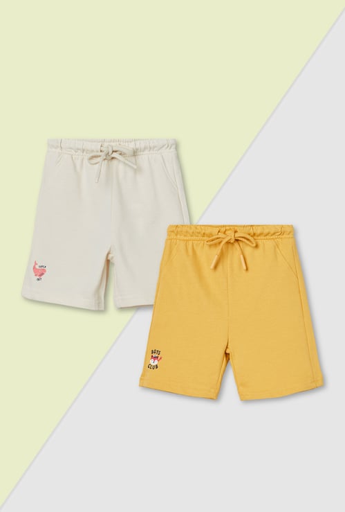 Boys Solid Shorts - Pack of 2