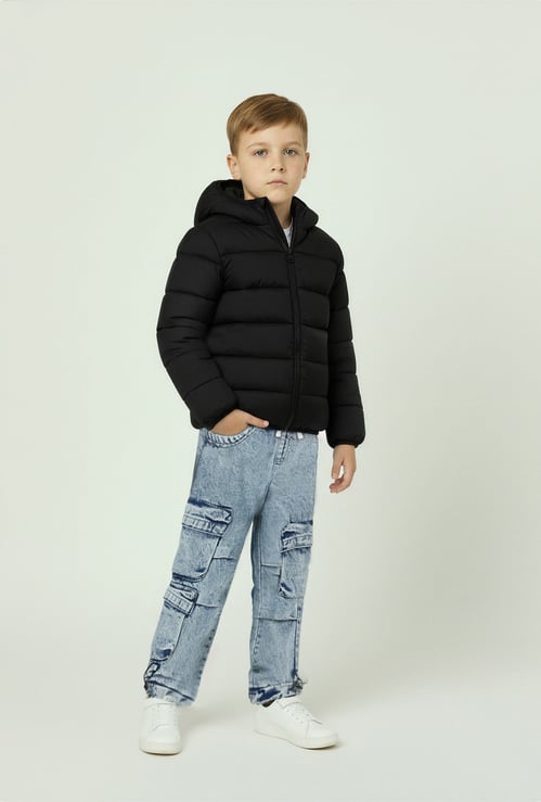 Boys Quilted Hooded Puffer Jacket