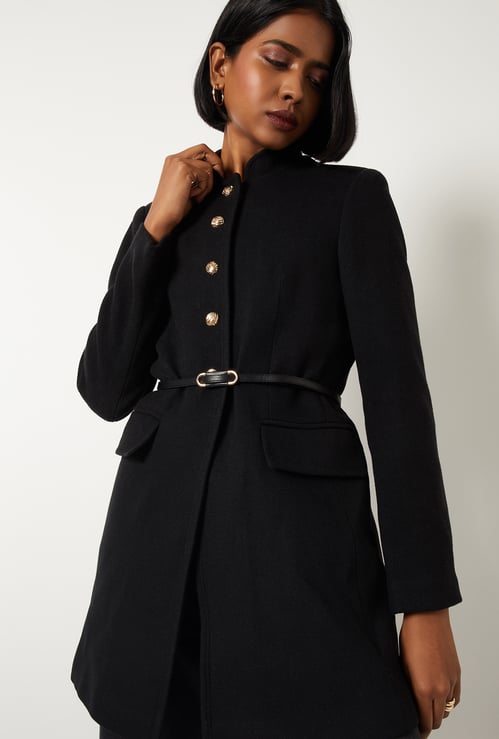Women Knit Belted Blazer