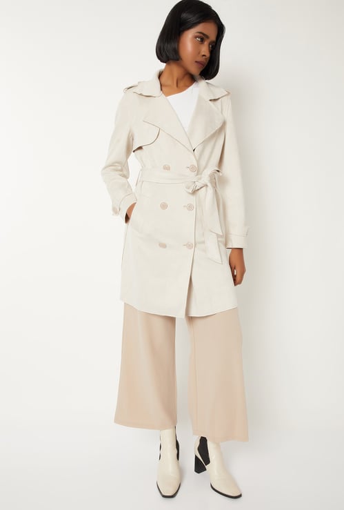 Women Textured Trench Coat