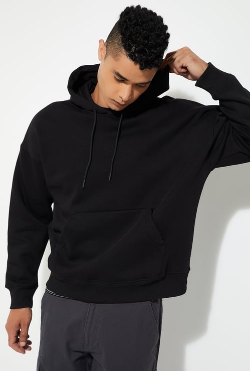 URB_N Men Knit Hooded Oversized Sweatshirt