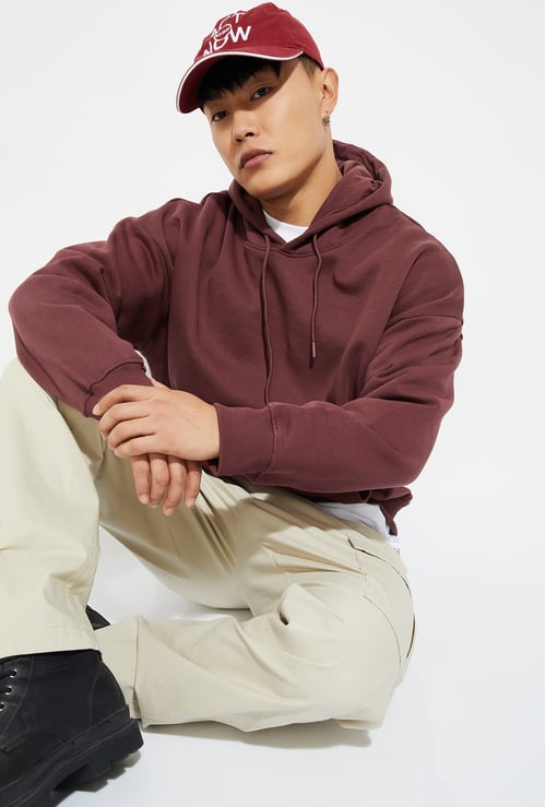 URB_N Men Knit Hooded Oversized Sweatshirt