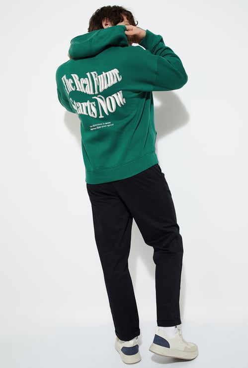 URB_N Men Back Print Oversized Hooded Sweatshirt