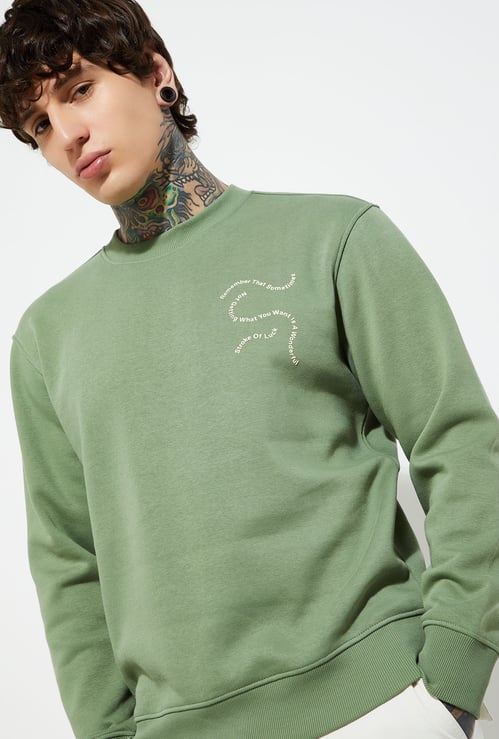 URB_N Men Knit Placement Print Sweatshirt