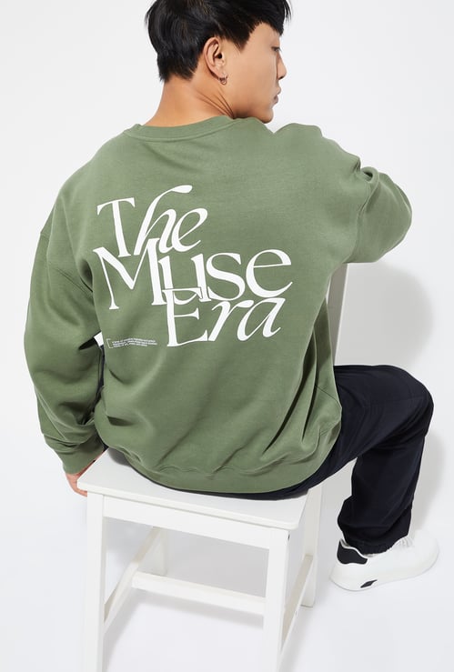 URB_N Men Printed Oversized Sweatshirt