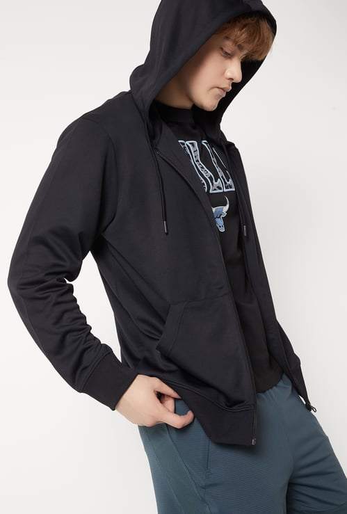 Men Solid Hooded Sweatshirt