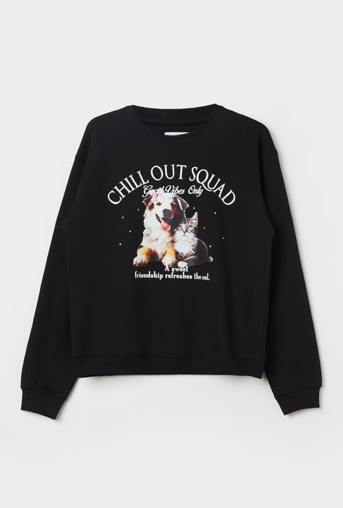 Girls Graphic Print Sweatshirt