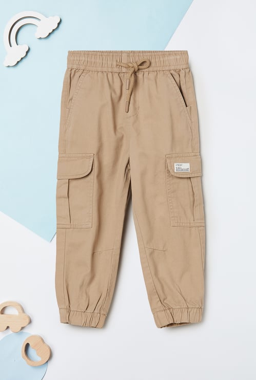 Boys Textured Cargo Joggers