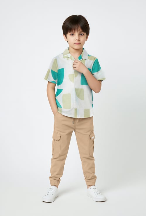 Boys Printed Oversized Shirt