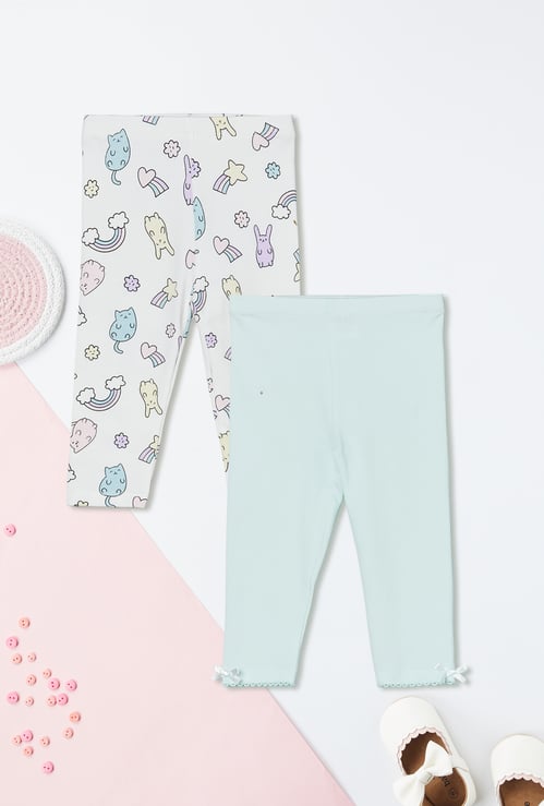 Girls Knit Leggings - Pack of 2