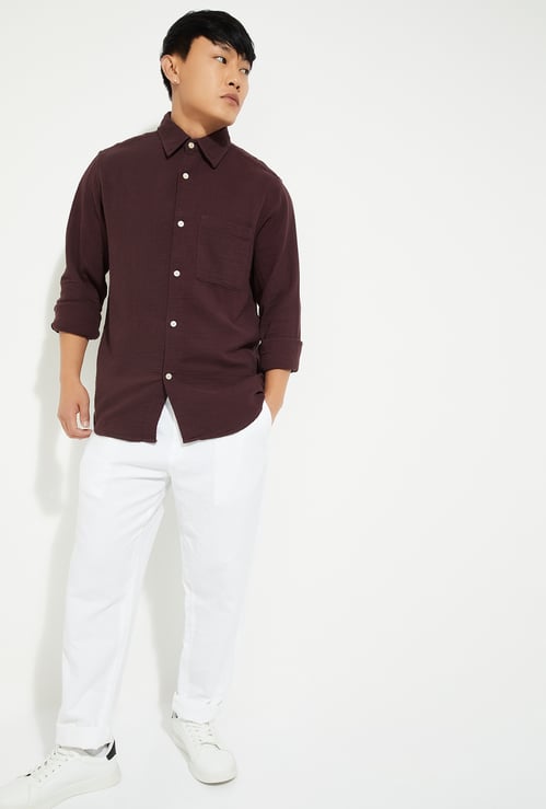 URB_N Men Textured Regular Fit Shirt