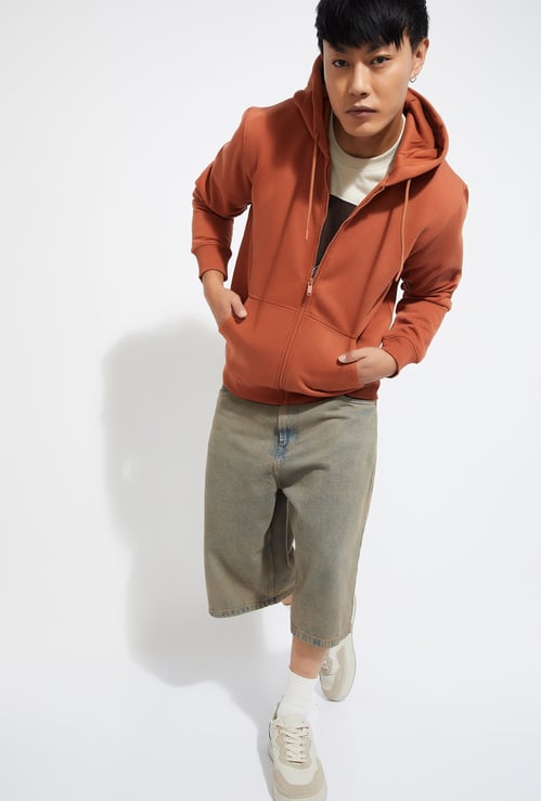 URB_N Men Solid Hooded Sweatshirt