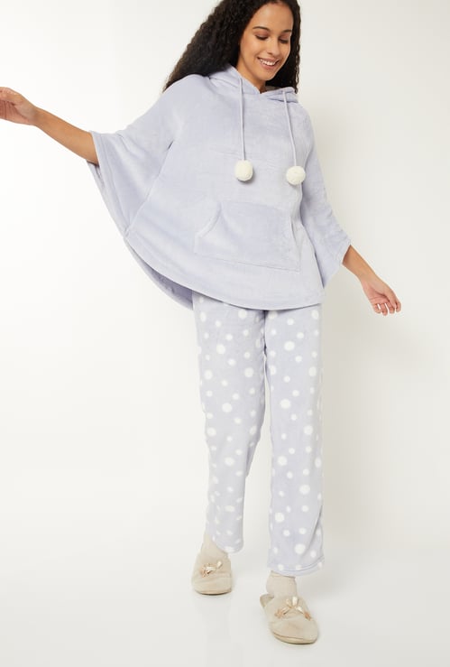 Women Applique Sleepwear Poncho
