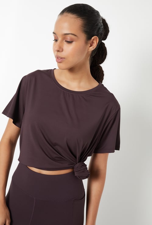 Women Solid Oversized Sports T-shirt