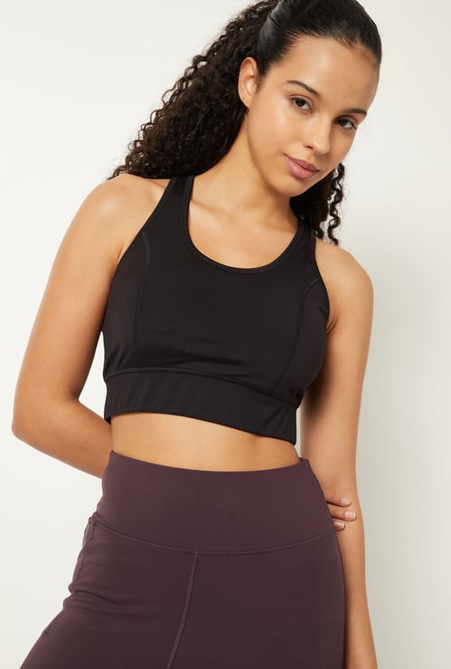 Women Solid Sports Bra