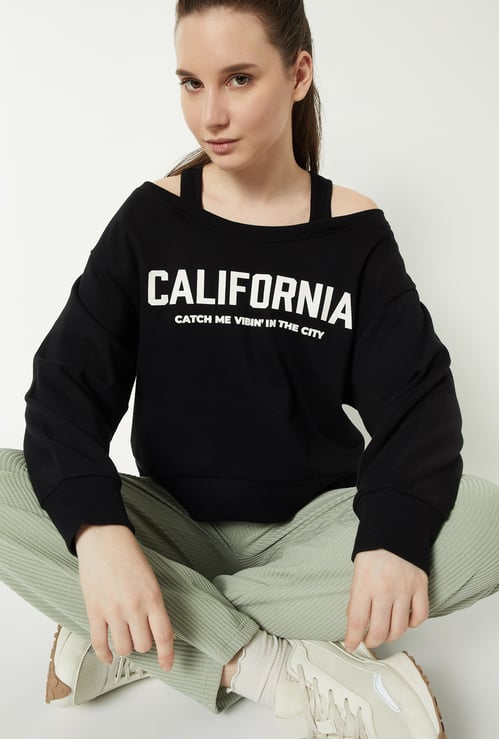 Women Printed Drop Shoulder Sweatshirt