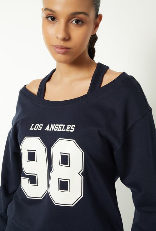 Women Printed Drop Shoulder Sweatshirt