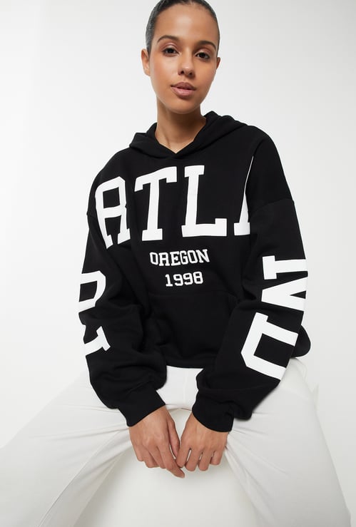 Women Printed Oversized Sports Sweatshirt