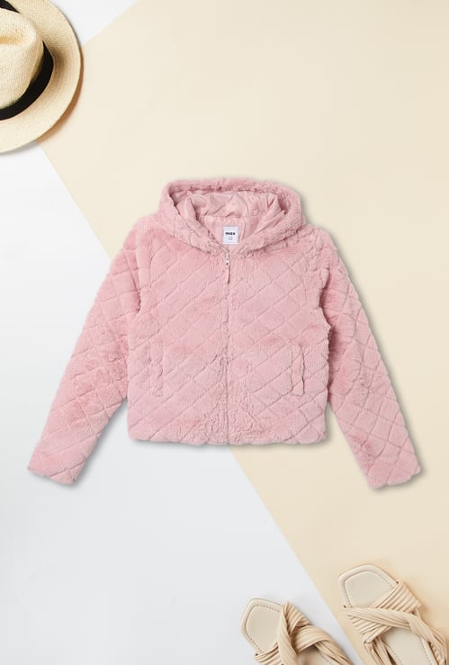 Girls Faux Fur Hooded Jacket