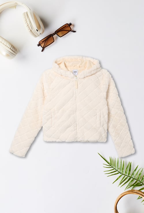 Girls Faux Fur Hooded Jacket