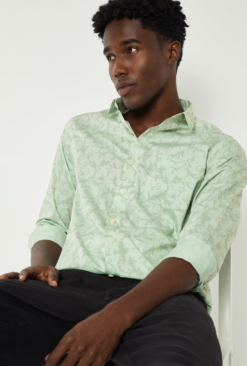 Men Patterned Slim Fit Formal Shirt